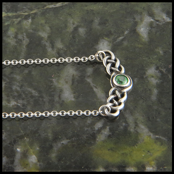 Birthstone pendant celtic jewelry sterling silver bar necklette