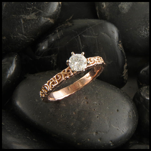 Celtic Trinity Knot Diamond Engagement Ring 