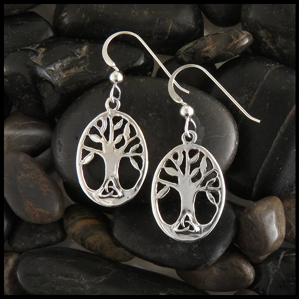 Family Tree earrings with trinity knot