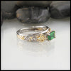 Custom Emerald Cut Tsavorite Engagement Ring