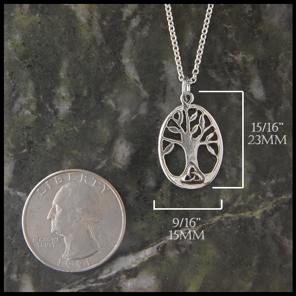 Family Tree Pendant in Sterling Silver