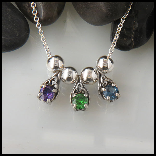 Celtic Mother's Necklace in Sterling Silver