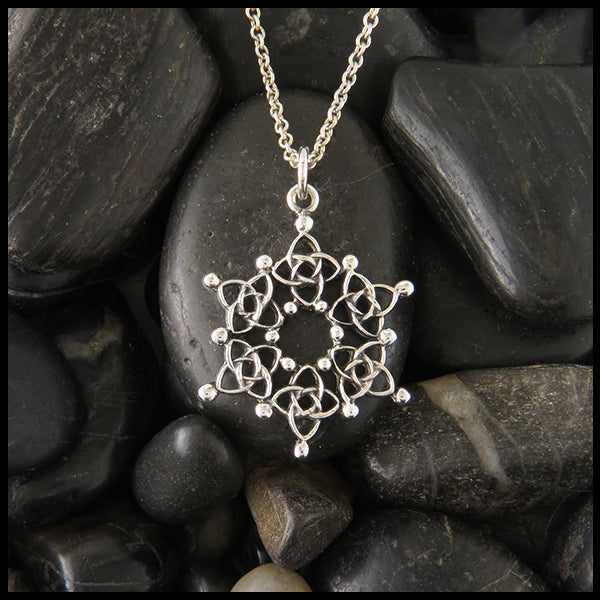EUDORA Sterling Silver Snowflake Pendant Necklace Elegant Snow Gift for  Women, 18