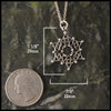 Celtic Starlight Snowflake pendant measures 1 1/8" by 7/8"