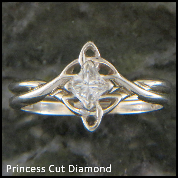 Triquetra Interlocking Engagement Ring Wedding Set with Diamond