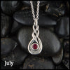 July Celtic Birthstone Pendant in Sterling Silver