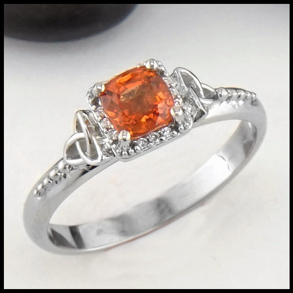 Orange Sapphire Gold Ring