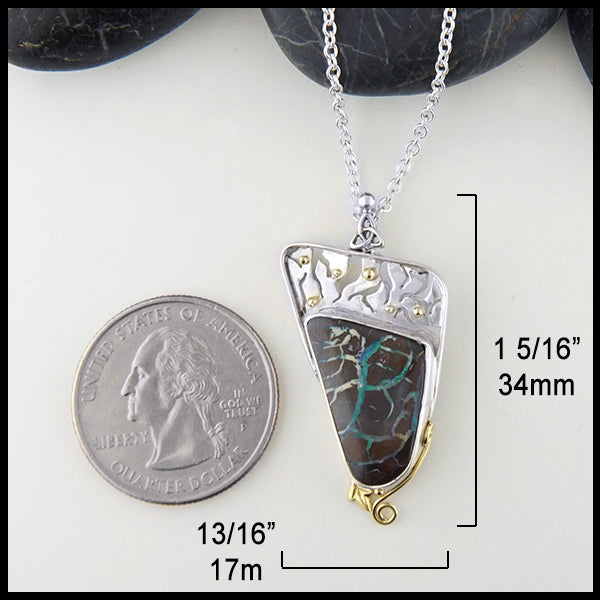 1 5/16 inch by 13/16 inch Australian Boulder Opal Pendant