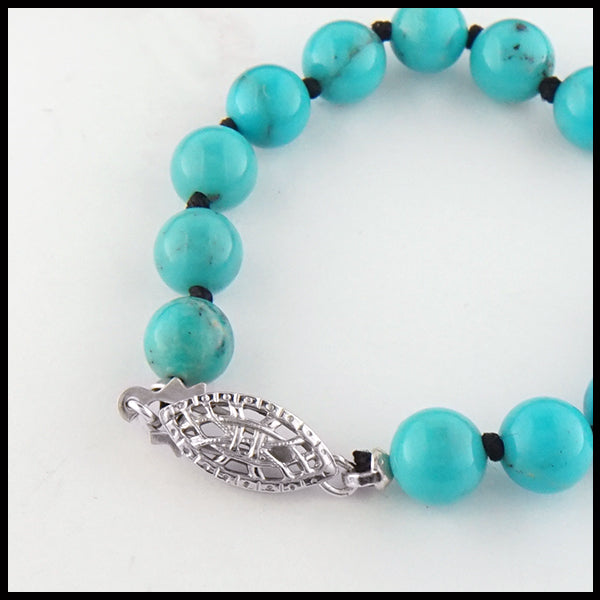 Turquoise Beaded Necklace clasp