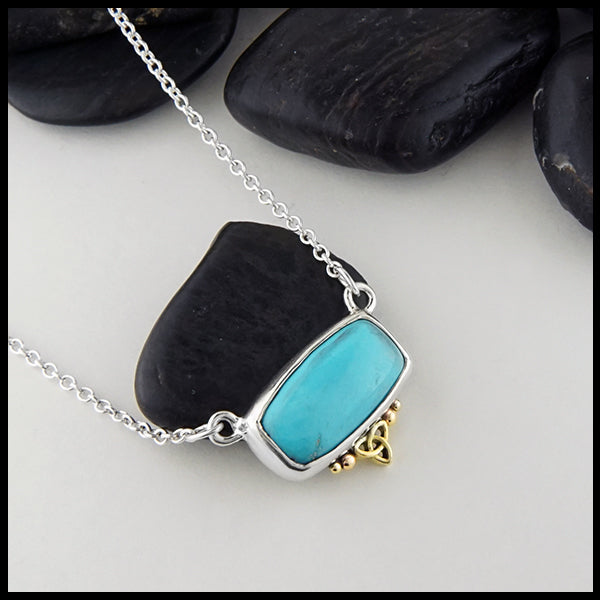 Profile view trinity Knot Turquoise Pendant