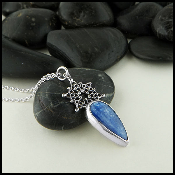 Celtic Starlight Snowflake Pendant with Kyanite