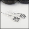 Profile view Open Heart Knot Drop Earrings