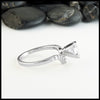 Profile view of Chevron heart diamond ring