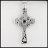 Rear view of Celtic Shamrock Cross with Gemstones