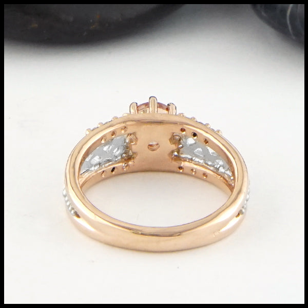 Rear view of Malaya Garnet Celtic Gold Ring