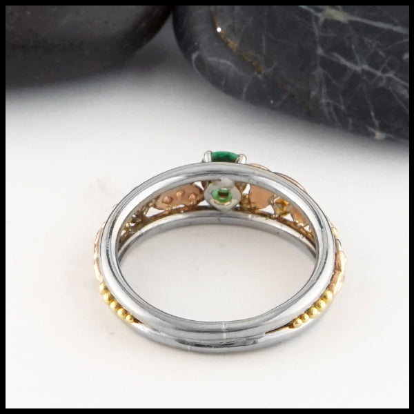 trinity knot tsavorite ring