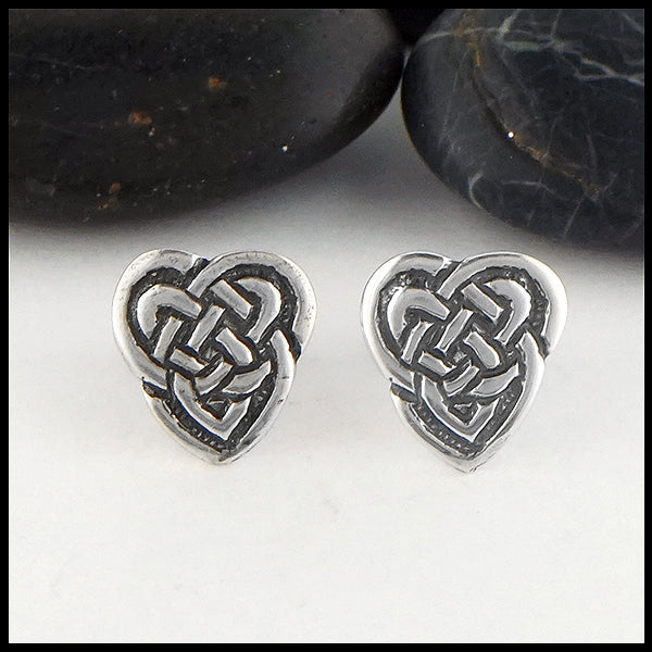 Maggie's Heart Knot Post Earrings in Sterling Silver