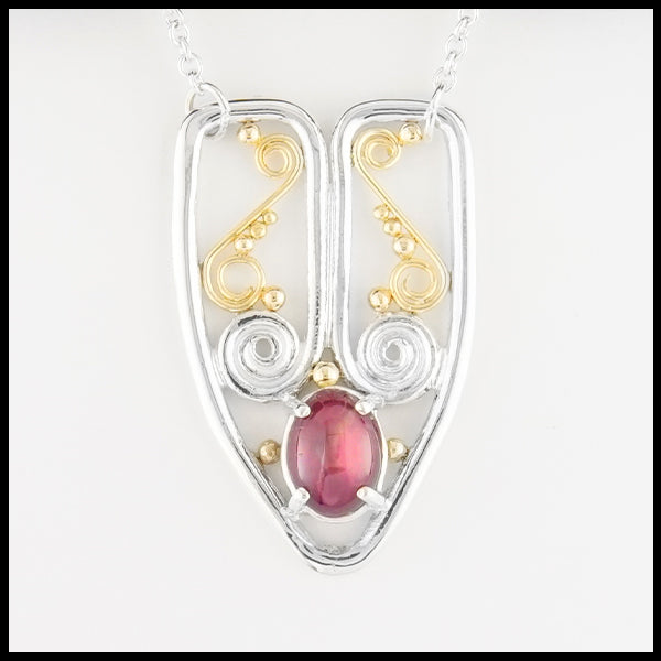 Star Sapphire and Spiral Necklace