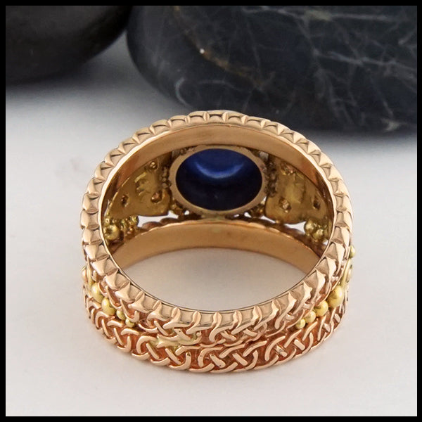custom sapphire and gold ring