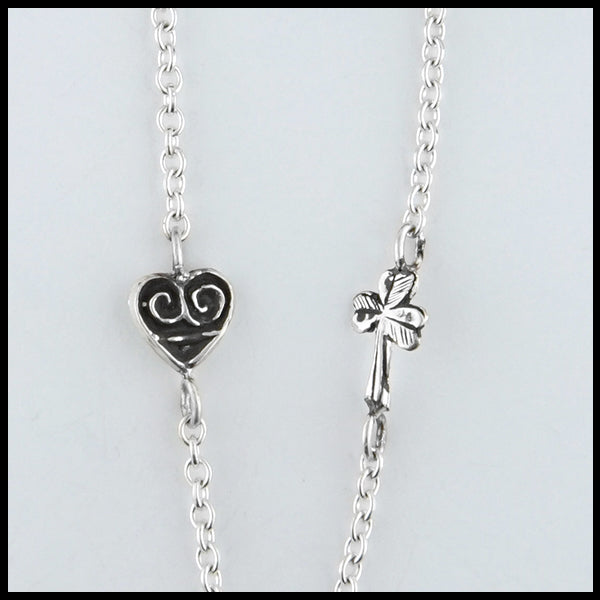 Heart and shamrock charms