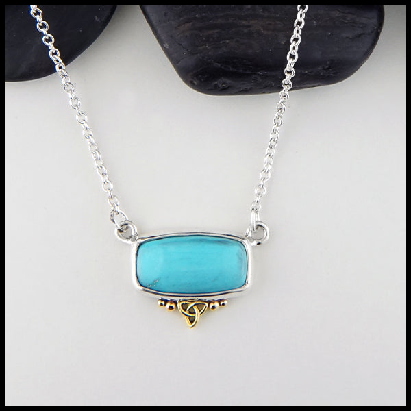 Profile view trinity Knot Turquoise Pendant