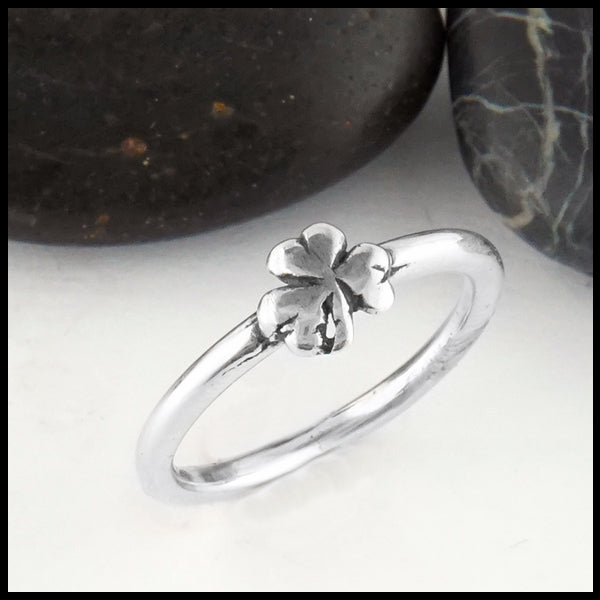 Shamrock Celtic Charm Stacking Ring