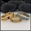 Josephine's Knot bands with Gemstones in Gold