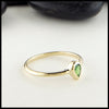 Teardrop tsavorite ring in yellow gold