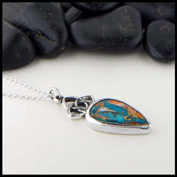 Profile view Starlight Knot Turquoise Pendant