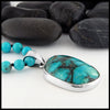 Profile view of Turquoise Beaded Necklace 
