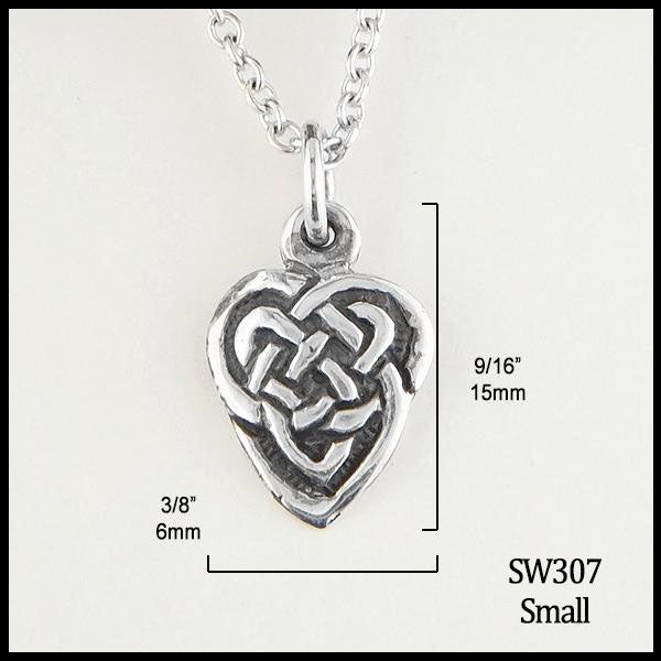 3/8 inch by 9/16 inch Small Maggie's Heart Pendant