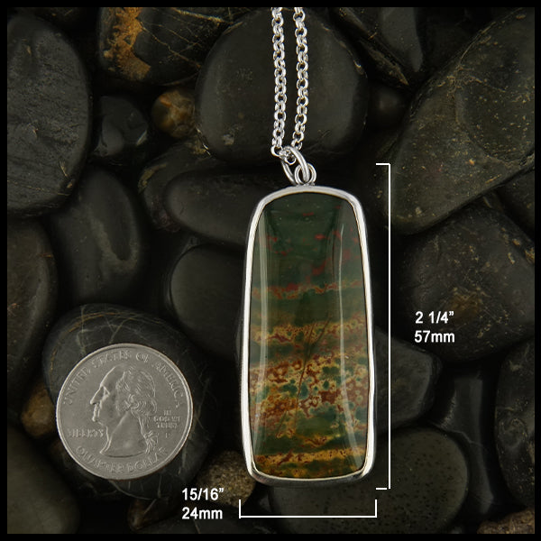 Bloostone pendant 57mm long by 24 mm wide