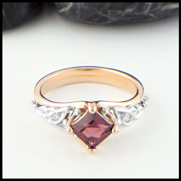 Purple Garnet Celtic Princess Ring