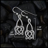 1/2 inch by 1 1/8 inches Open Heart Knot Drop Earrings