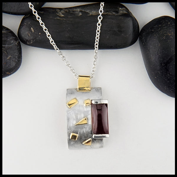Custom Garnet in Sterling Silver Pendant