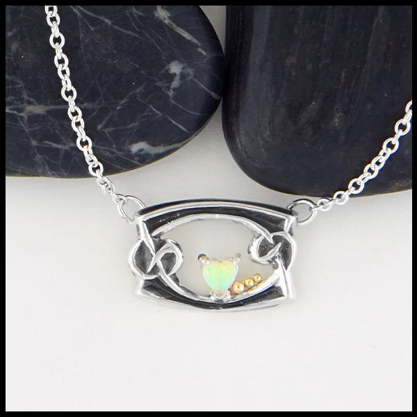 Heart Shaped Opal Necklace