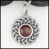 Celtic Flower Knot Pendant with Garnet