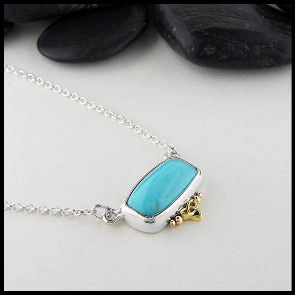 Profile view trinity Knot Turquoise Pendant