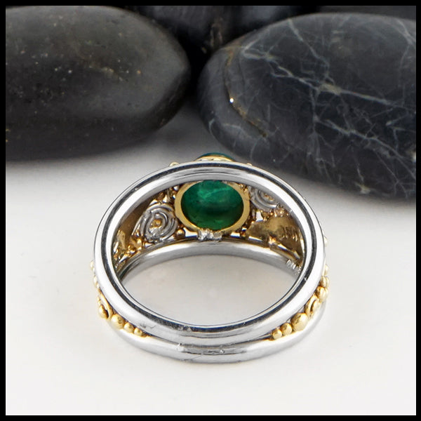 Emerald multi color gold ring