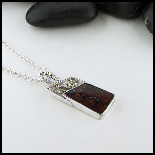 Boulder Opal Pendant on 18" cable chain