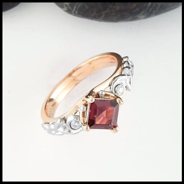 Garnet Celtic Knot Ring 