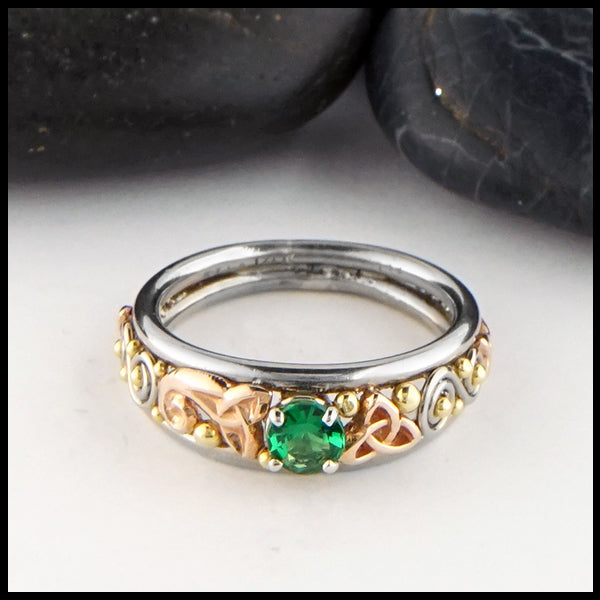 trinity knot tsavorite ring
