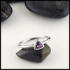 Trillion purple sapphire in white gold