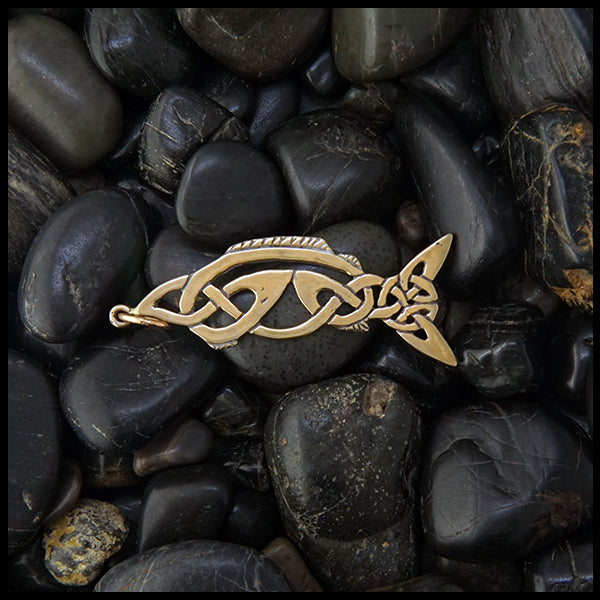 Celtic Fish Key Ring in Bronze