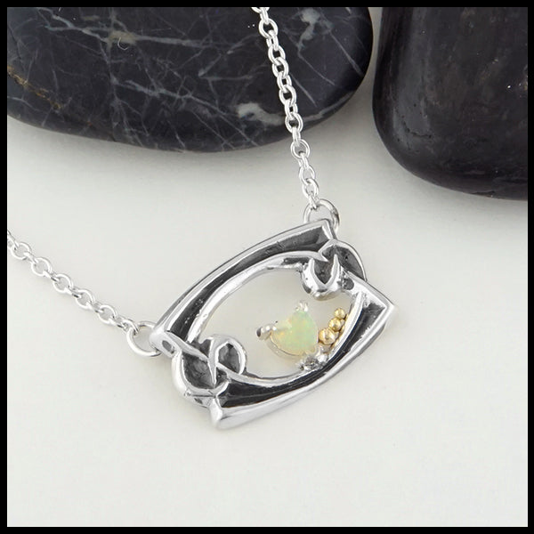 Heart Shaped Opal Necklace