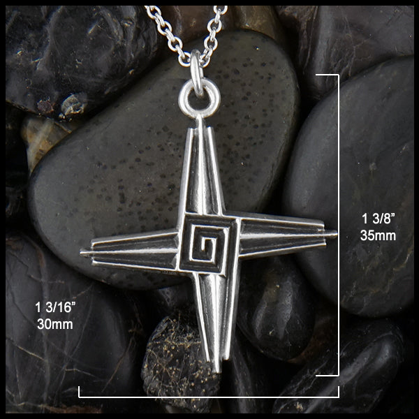 1 3/8 inches by 1 3/16 inches large St. Brigid's Cross