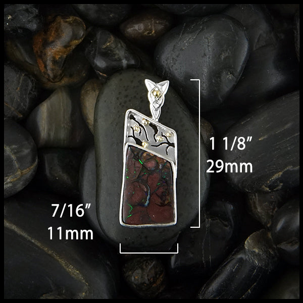 1 1/8 by 7/16 inch Boulder Opal Pendant