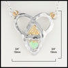 3/4 by 3/4 inches Trinity Knot and Heart Shaped Opal Necklace