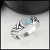 Ban Tigherna Celtic Ring with Aquamarine