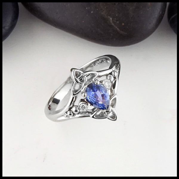 Trinity Knot and Blue Sapphire ring